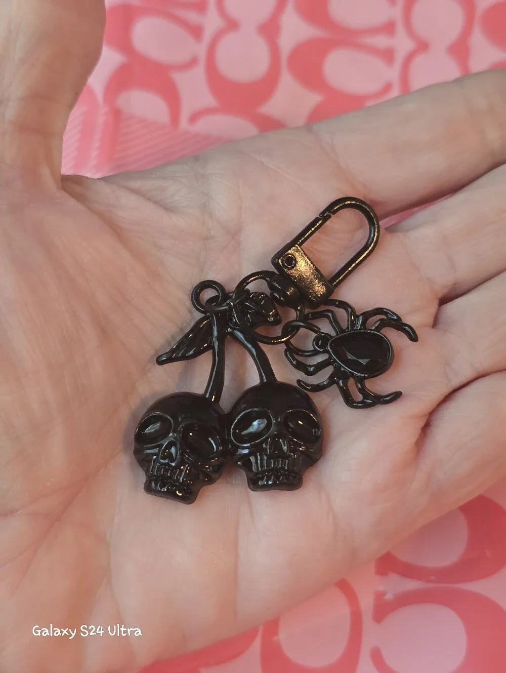 Skulls & Spider Bag Charm/keychain NEW